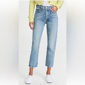 Agolde Riley High Rise Straight Crop Jeans